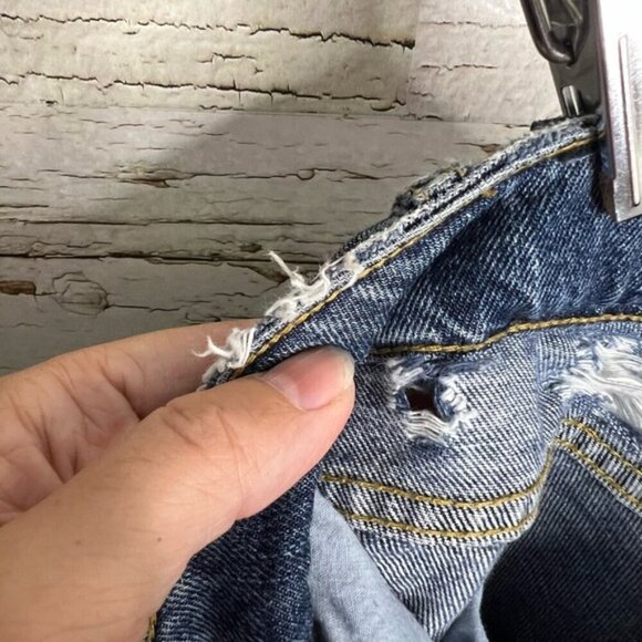 The Kooples Willy Boyfriend Distressed Jeans Blue  size 26 - Picture 9 of 10